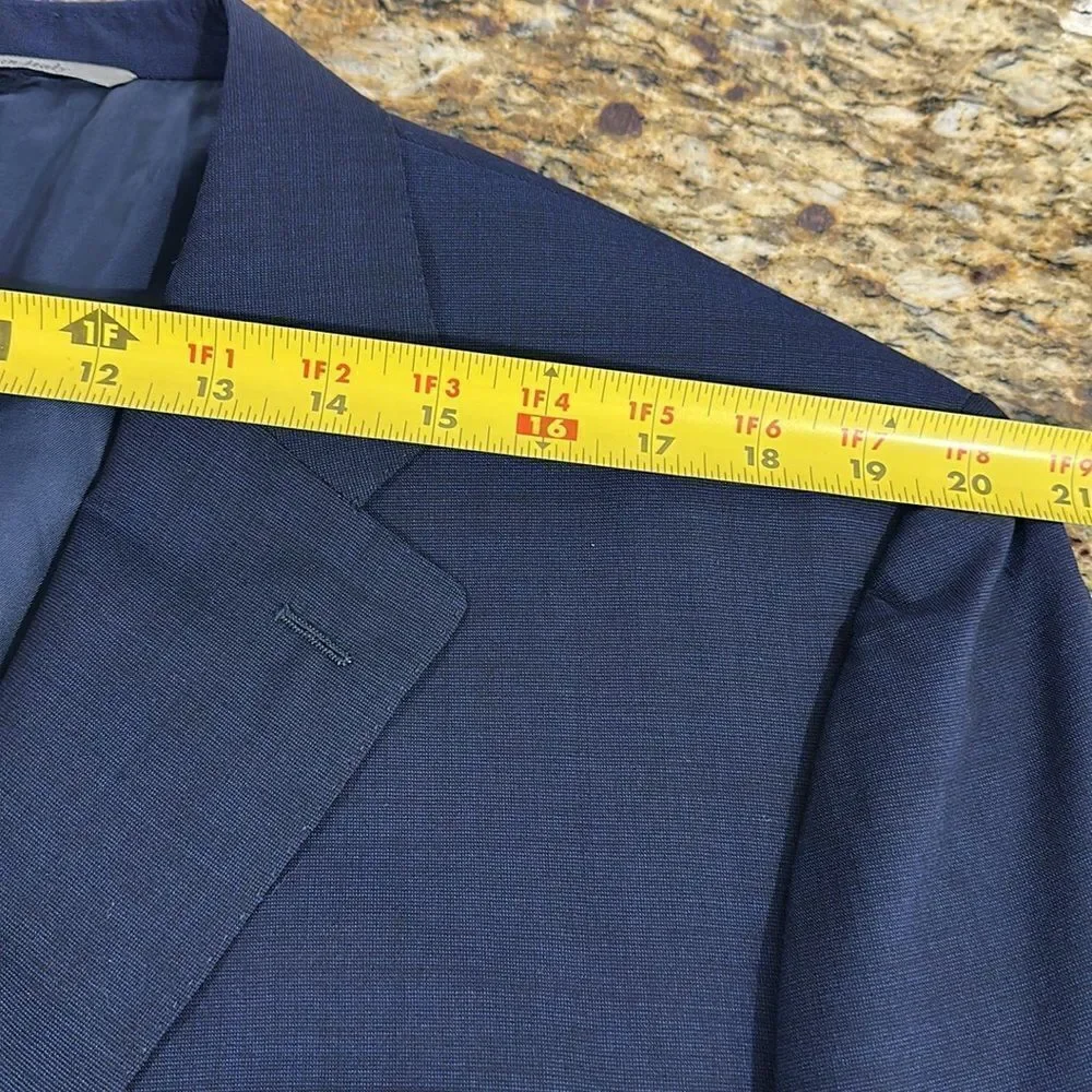 Canali Wool Travel Water Resistant Classic Navy Blue Men's Blazer Size 48 L